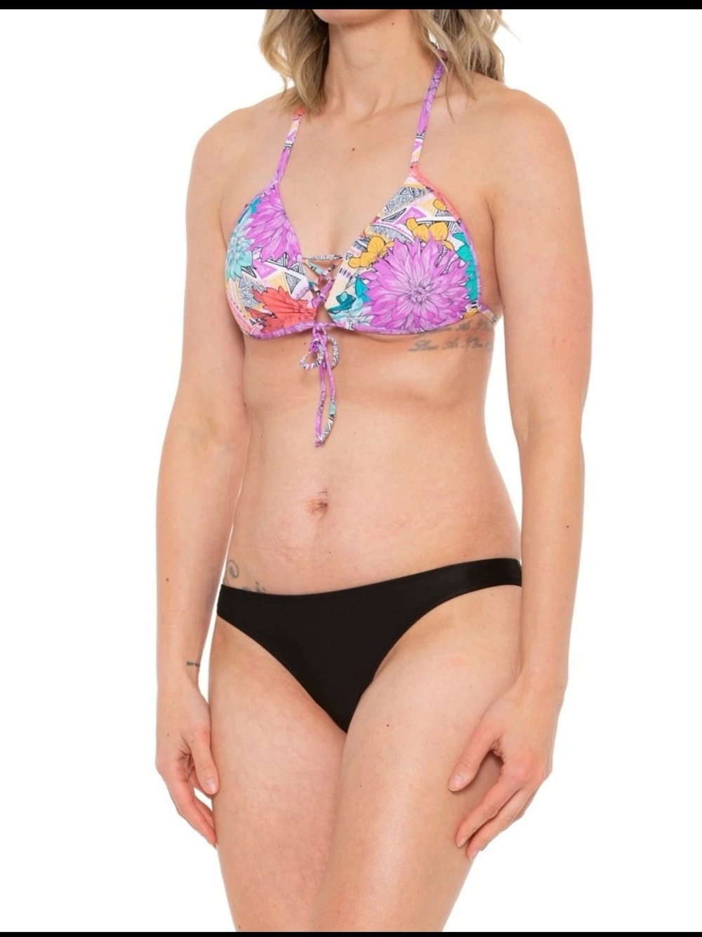 NWT Body Glove Buzz Baby Love Bikini Top Multi Color Bottom Black Set M